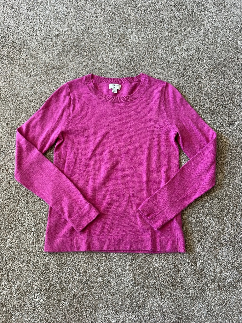 J.Crew Teddie Sweater Magenta Pink Merino Wool Blend Size S
